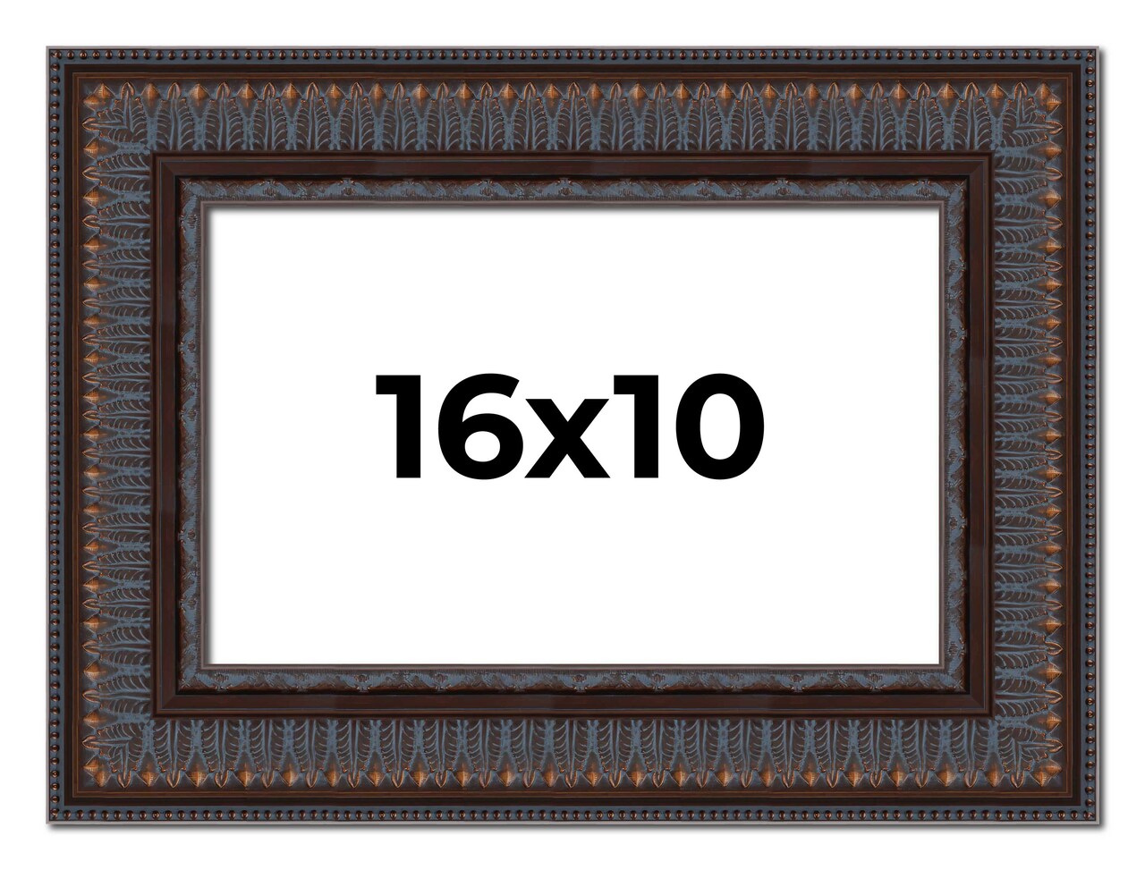 10x16 3.5" Wide Ornate Picture Frame with UV-Resistant Acrylic & Acid Free Backing, Available in 2 Finishes - Black and Brown